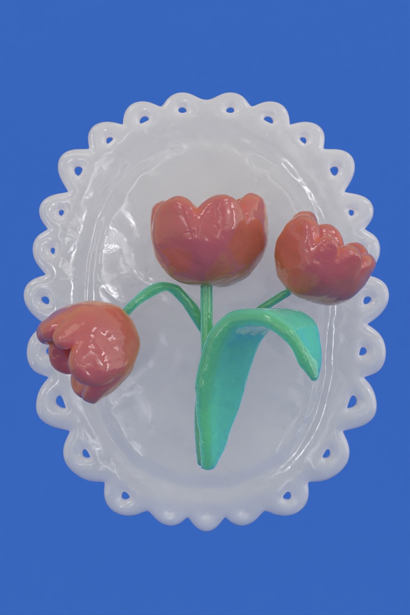 3d rendered tulips