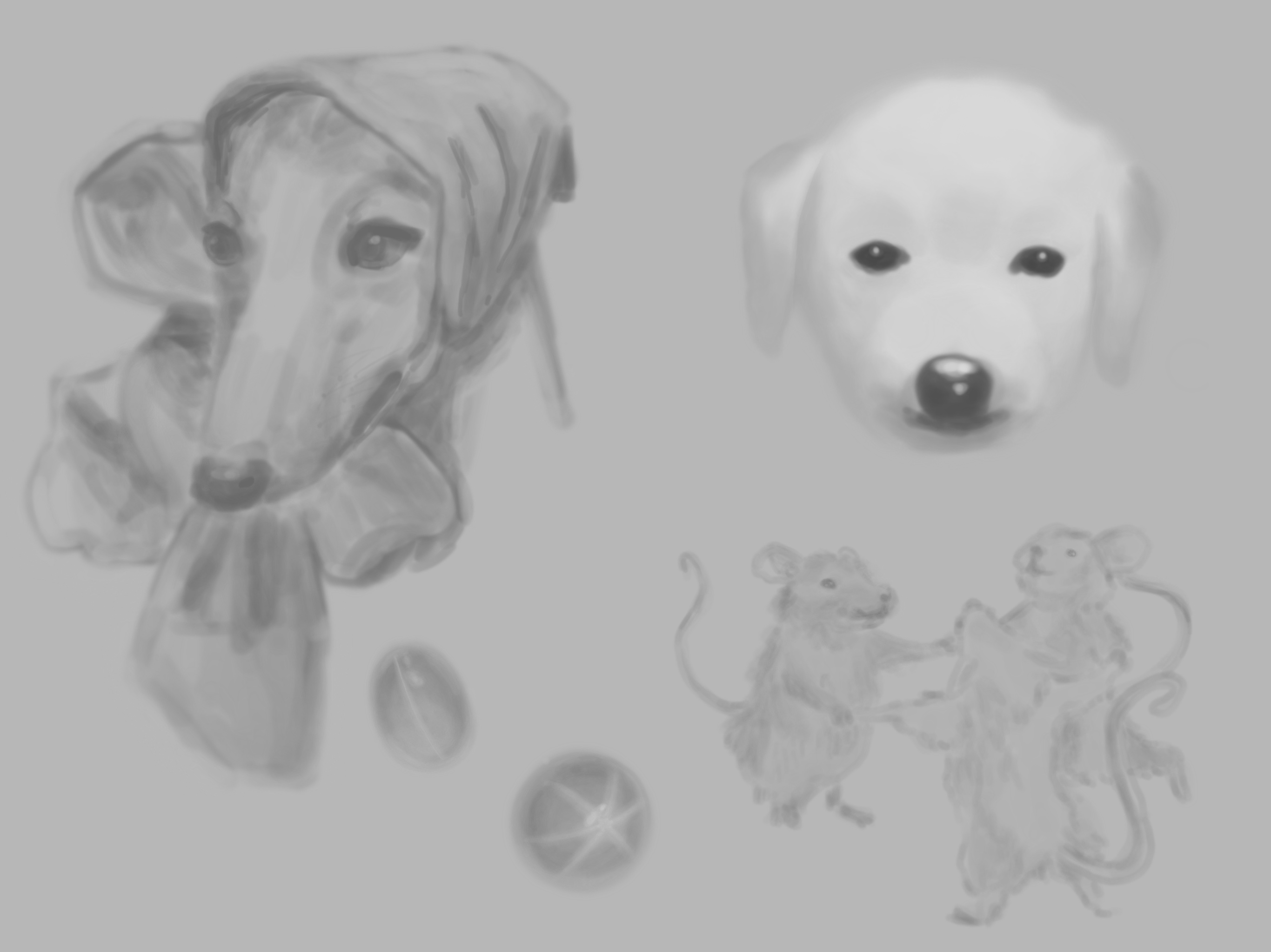 round brush studies from pinterest references