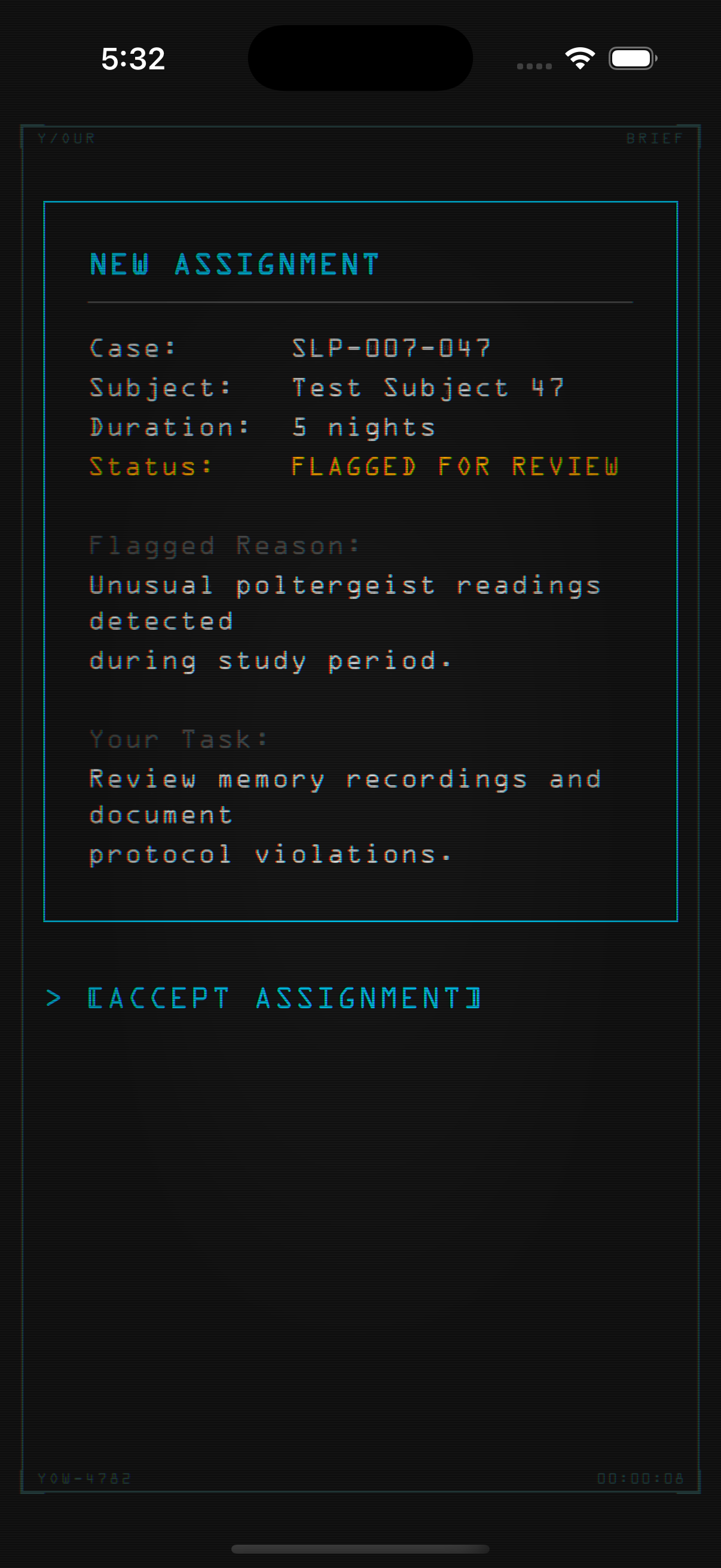 the assignment