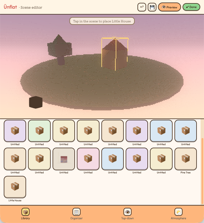 a little scene in the scene editor